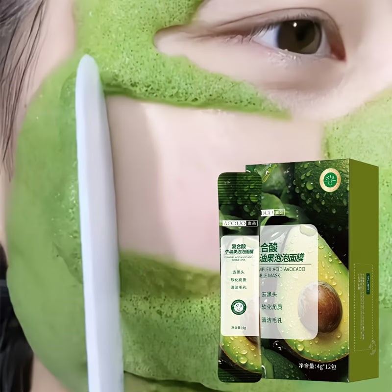Avocado Complex Bubble Mask | Deep Cleansing, Pore Refining & Brightening with Lactobionic Acid & Centella Asiatica | Hydrating & Firming | Gentle Travel Set