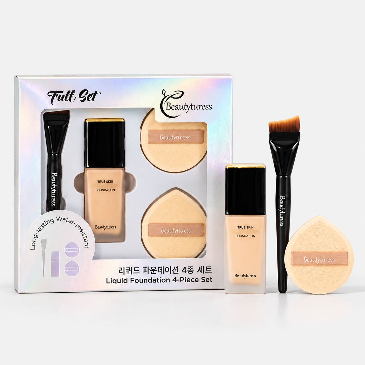 Beautyturess Foundation Kit, 4-Piece Set