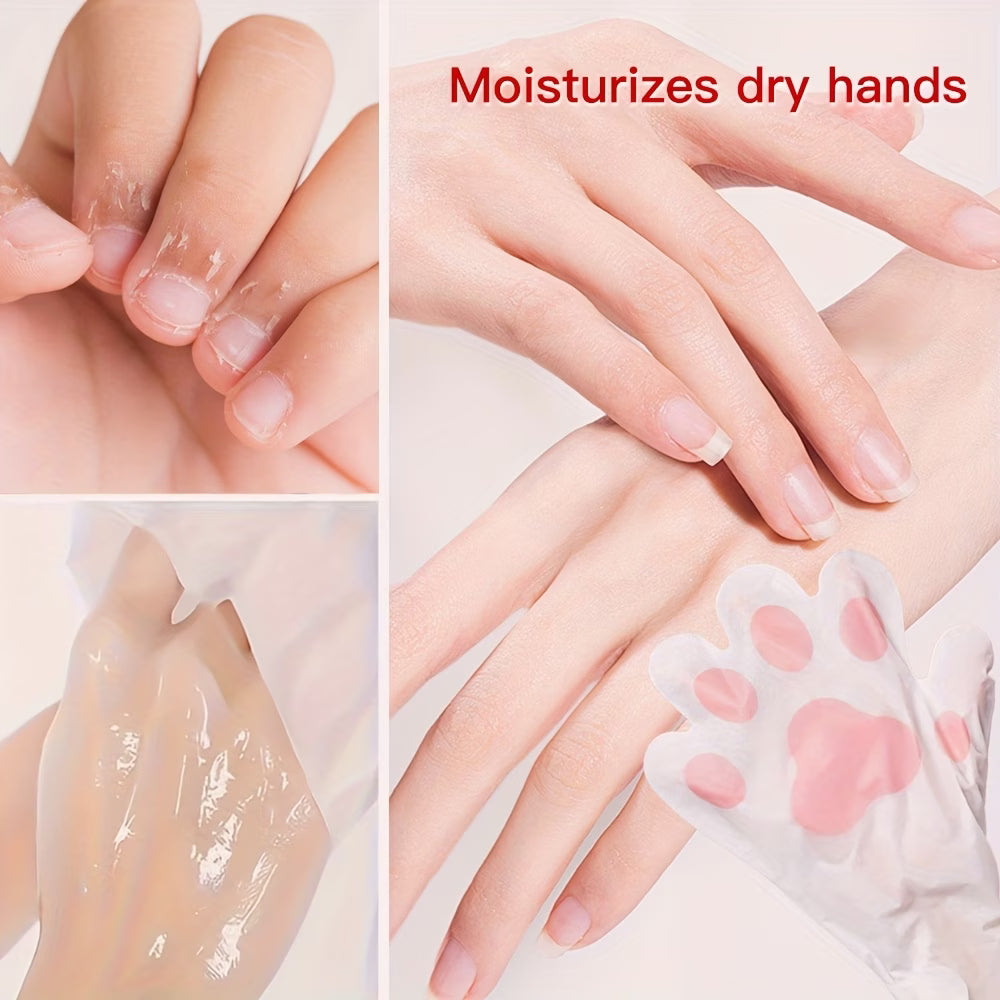《The Bulk & Buy Store》 15 Pairs, Milk Niacinamide Cat's Paw Hand Mask | Deep Moisturizing, Hydrating, Smooth & Soft | Skincare Set for Dry, Rough Hands