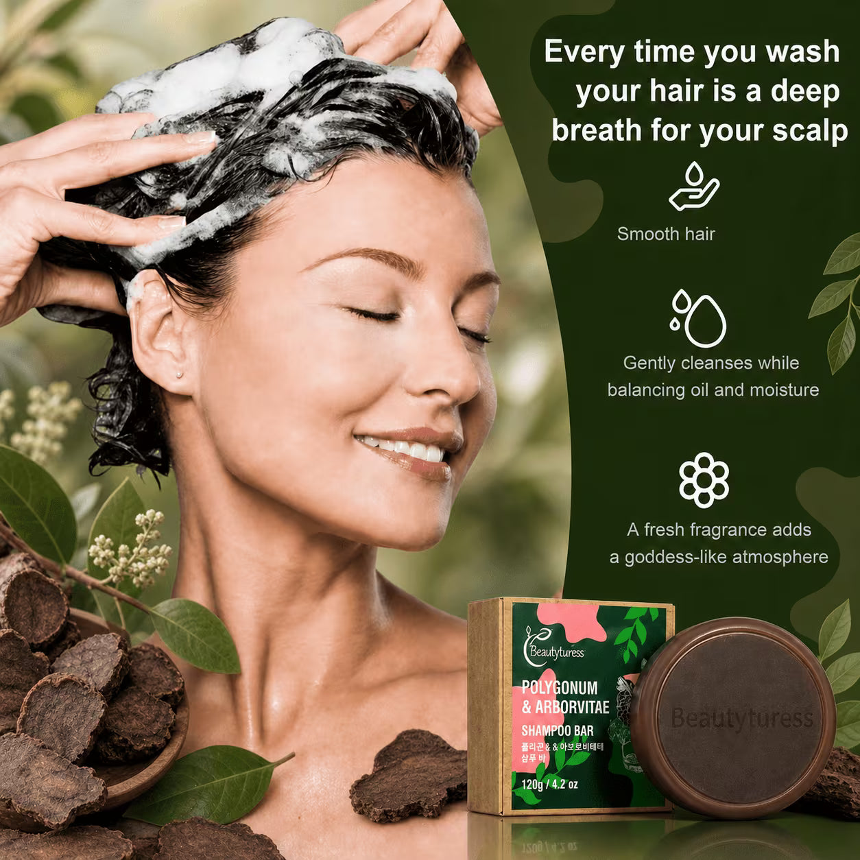 Polygonum & Cypress Shampoo Bar – Oil Control & Scalp Nourishing