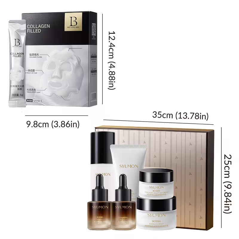 Bosin Collagen Skincare 7-Piece Set + 2 Boxes of Collagen Masks