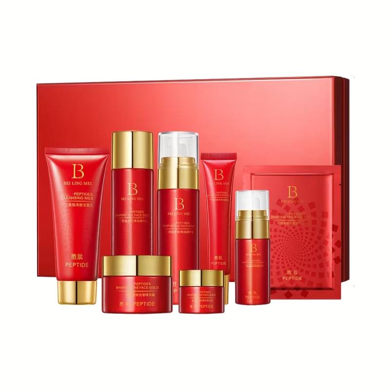8-Piece Peptide Skincare Set for Women – Vitamin C, Vitamin E, Acetyl Hexapeptide-8 & Palmitoyl Tripeptide-1 | Anti-Aging Gift