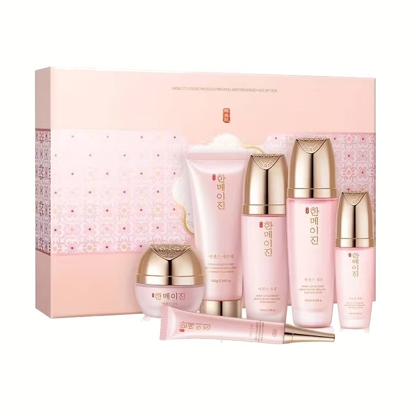 Snow Lotus 6-Piece Women's Skincare Set – Licorice Root Brightening with Cleanser, Toner, Lotion, Cream & Eye Cream