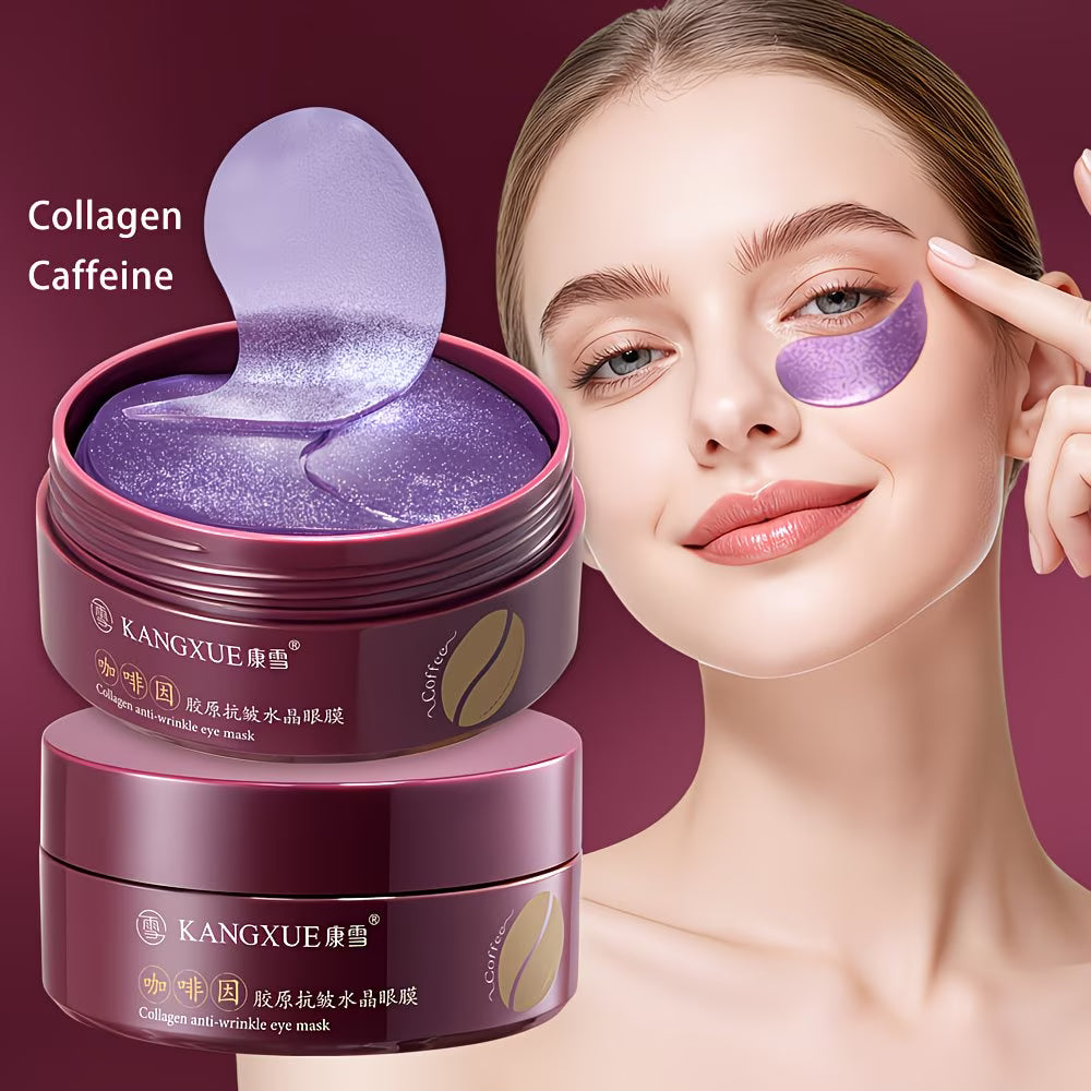 Caffeine & Collagen Crystal Eye Mask Patches – 60 Pcs | Depuffing, Firming & Brightening