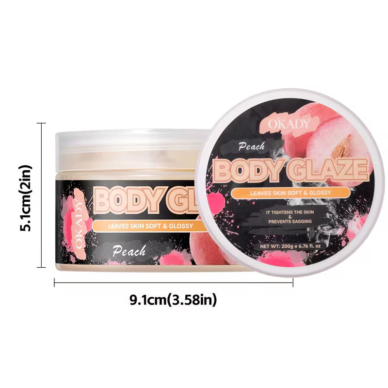 Peach Body Glaze Butter – 200g | Vitamin E, Glycerin & Squalane | All Skin Types