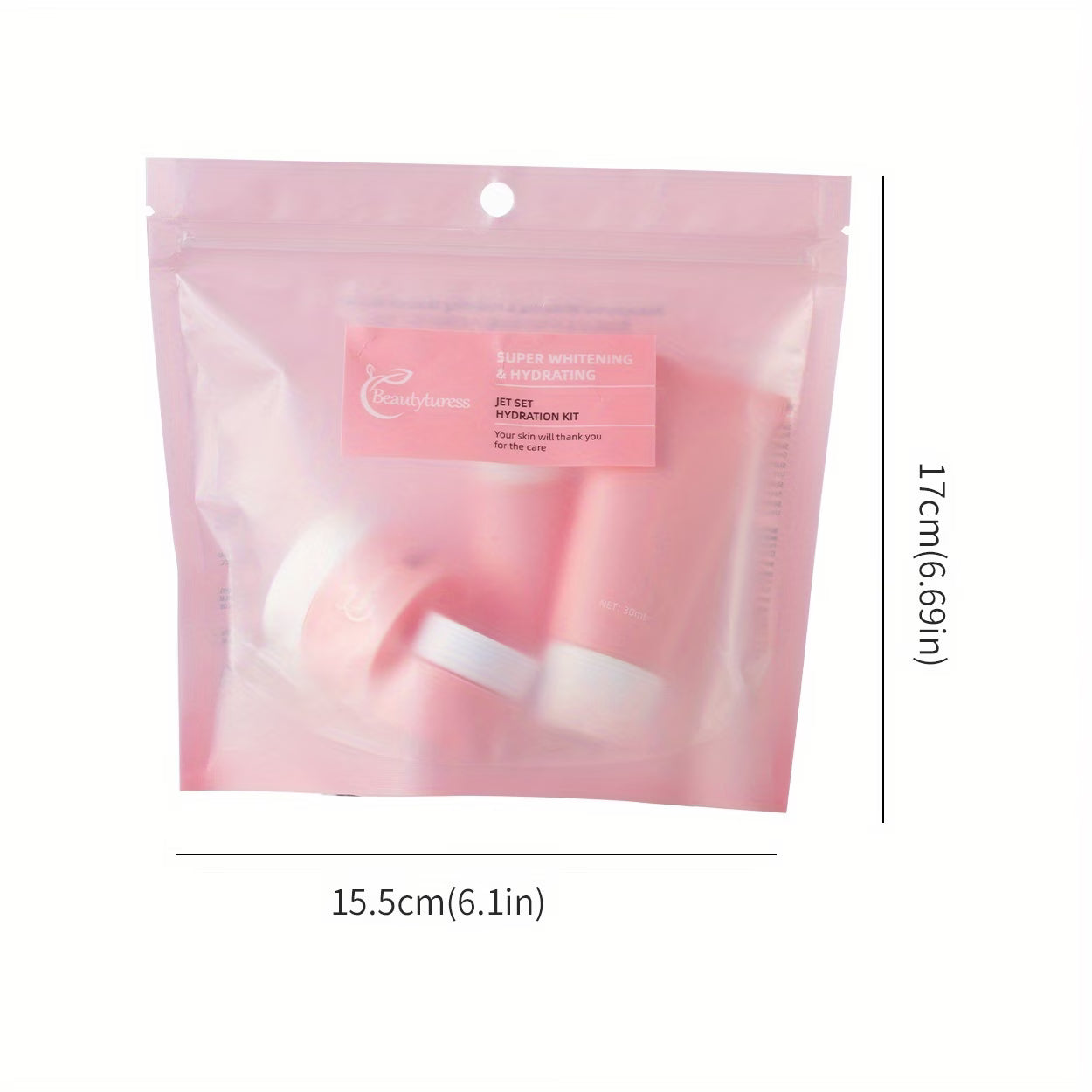 《The Trade & Retail Store》Brightening Serum Skincare Travel Set Hydrating And Moisturising, Cleansing, Containing Hyaluronic Acid And Niacinamide Nourishes Dry, Rough Skin Primer Lotion Travel-Friendly Packaging Skincare Set