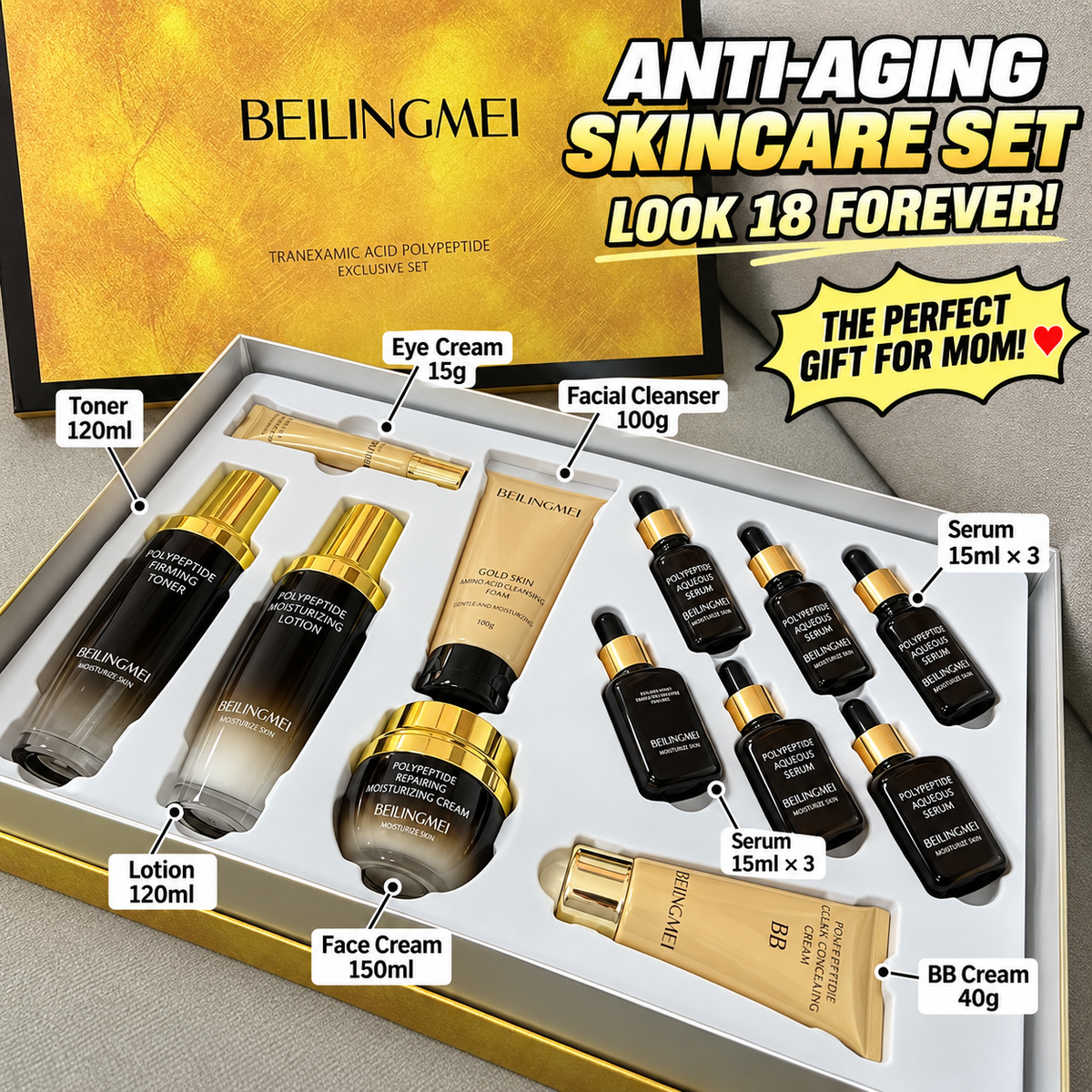 BEILINGMEI Multi-Peptide & Tranexamic Acid Set, 12-Piece