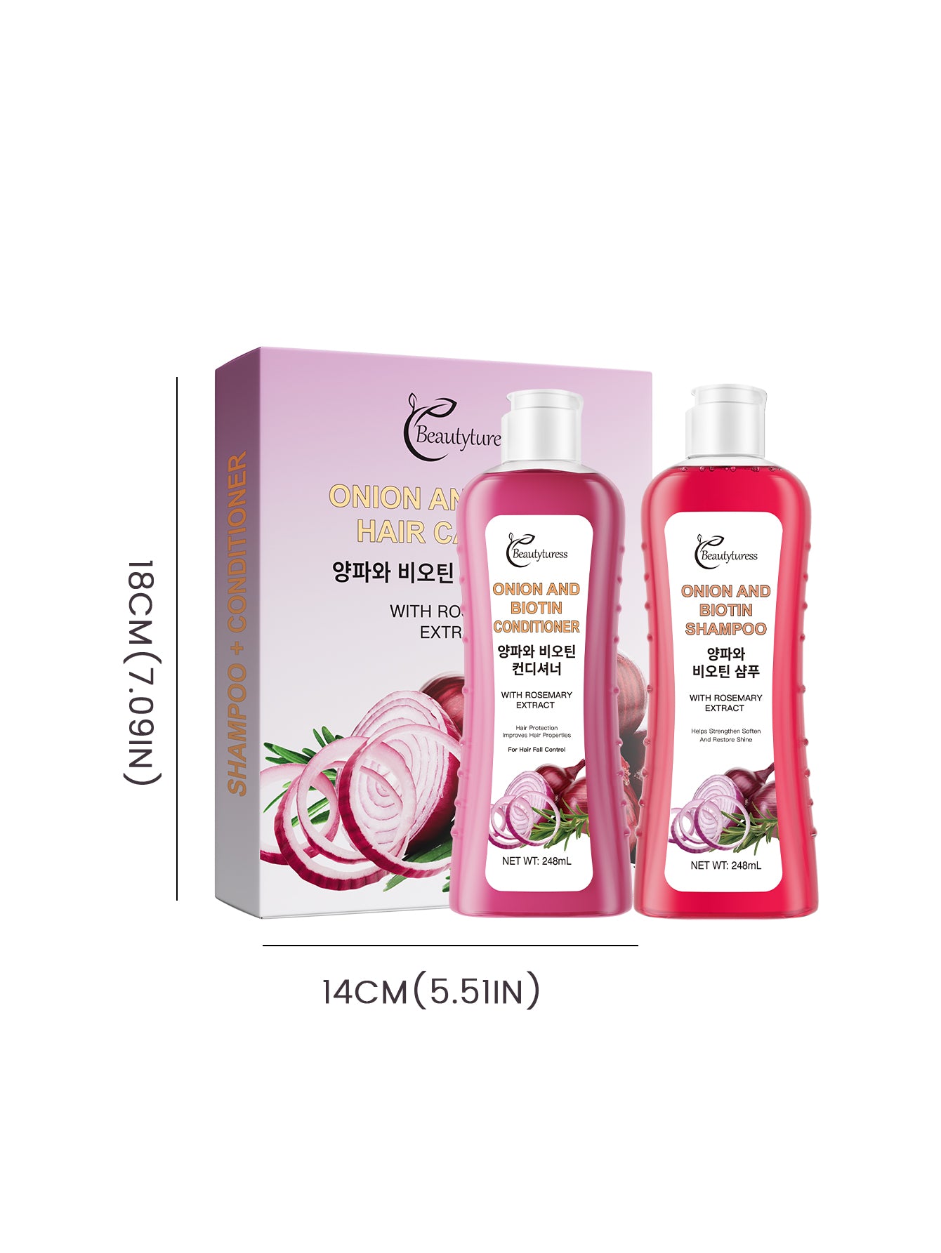 《The Bulk & Buy Store》Beautyturess Onion Biotin Rosemary Shampoo and Conditioner Set (2-piece set) | Starting from 5 items, as low as £21.26