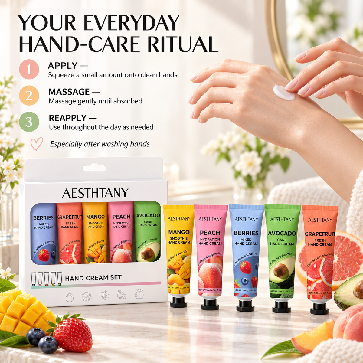 AESTHTANY Frukta Humidiga Man-Krema Aro (5 Pecoj)