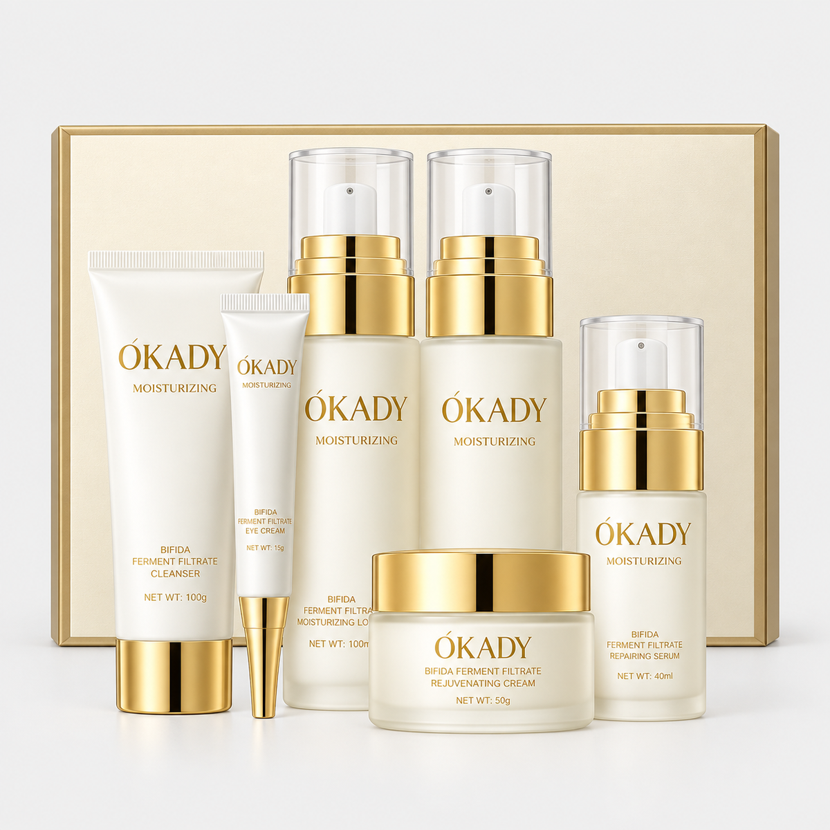 O'KADY Two-Strain Yeast Skincare Set (6-Piece)